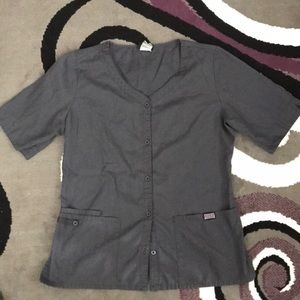 Button down scrub top